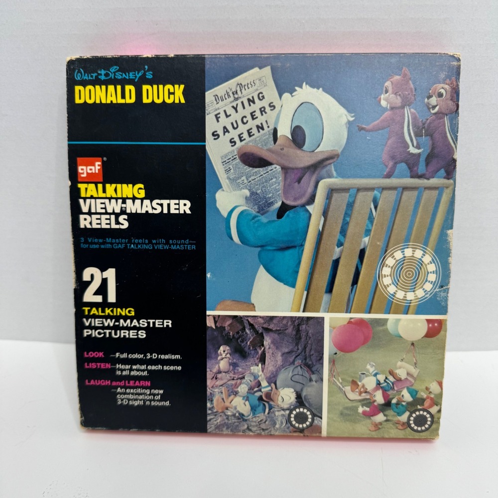 Vintage GAF Talking View-Master Reels Walt Disney Donald Duck 3 Reel Set 1970